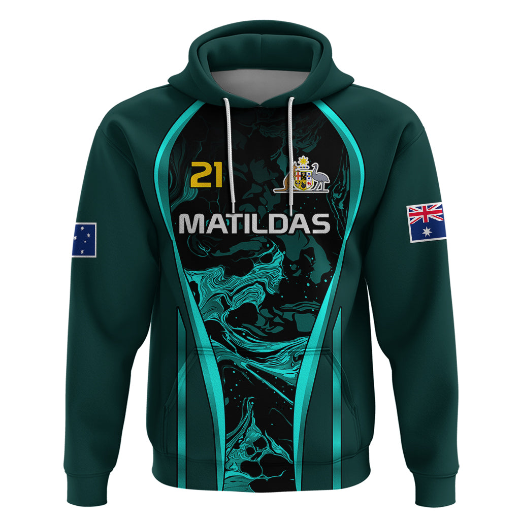 Custom Matildas Australia Soccer Hoodie Liquid Marble Texture Vibe LT9 - Vibe Hoodie Shop