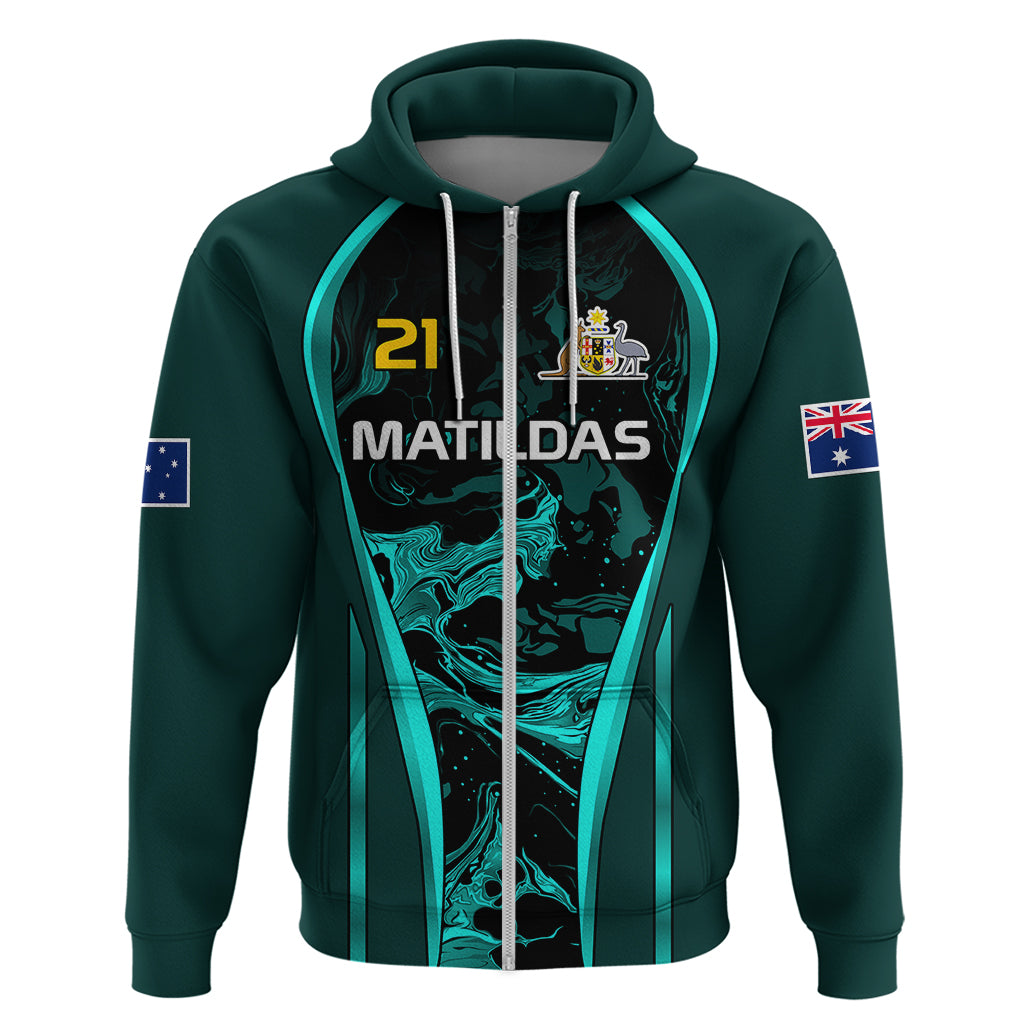 Custom Matildas Australia Soccer Hoodie Liquid Marble Texture Vibe LT9 - Vibe Hoodie Shop