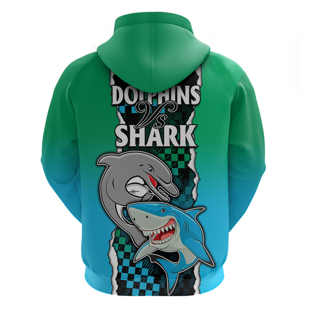 NRL Combine Rabbitohs and Shark Hoodie Sporty Style LT9 - Vibe Hoodie Shop