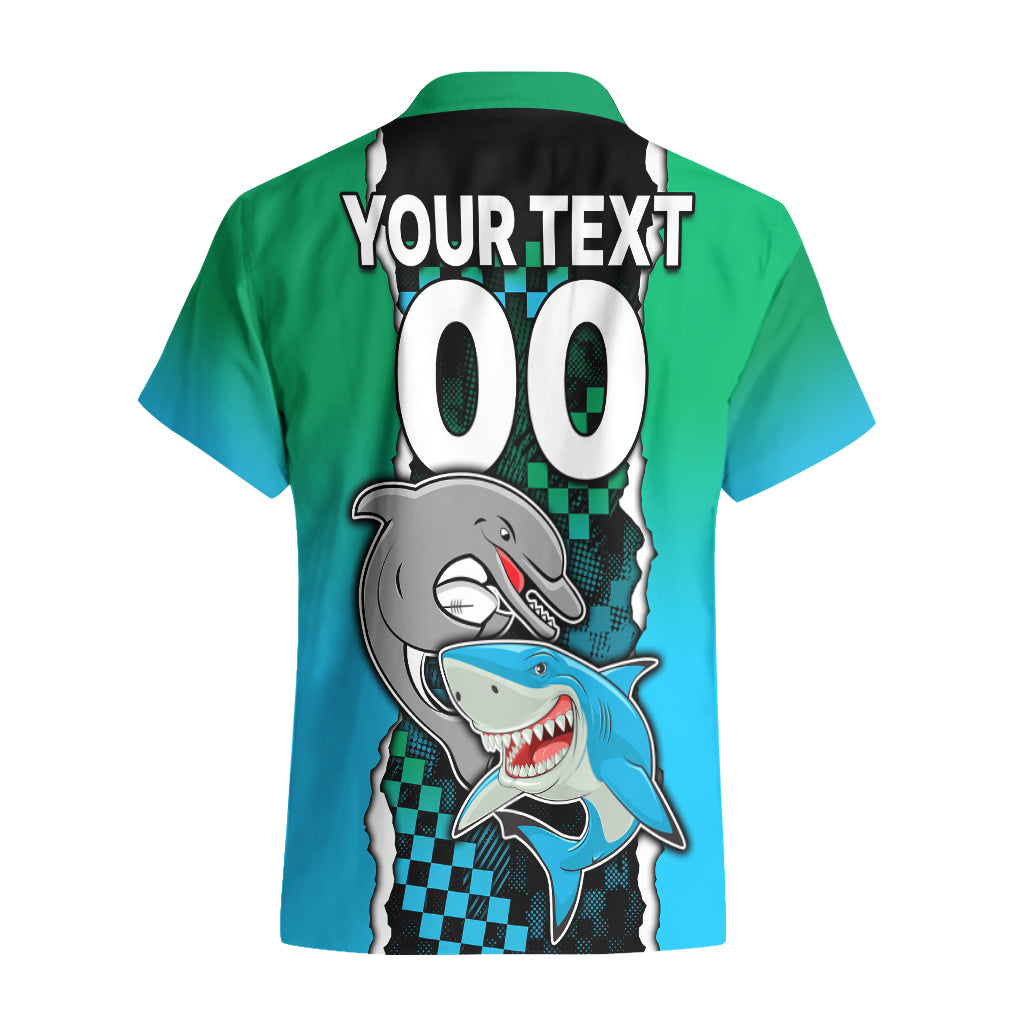 Custom NRL Combine Rabbitohs and Shark Hawaiian Shirt Sporty Style - Vibe Hoodie Shop