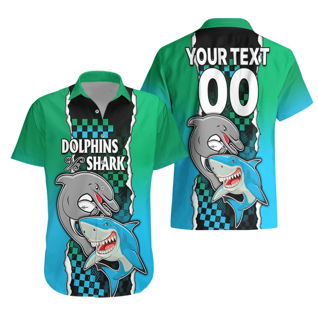 Custom NRL Combine Rabbitohs and Shark Hawaiian Shirt Sporty Style - Vibe Hoodie Shop