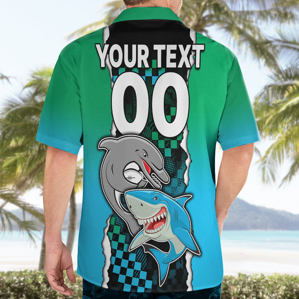 Custom NRL Combine Rabbitohs and Shark Hawaiian Shirt Sporty Style - Vibe Hoodie Shop