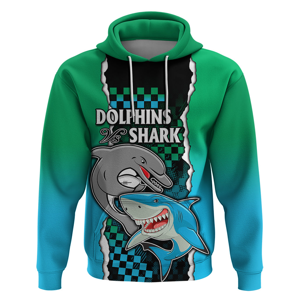 Custom NRL Combine Rabbitohs and Shark Hoodie Sporty Style LT9 - Vibe Hoodie Shop
