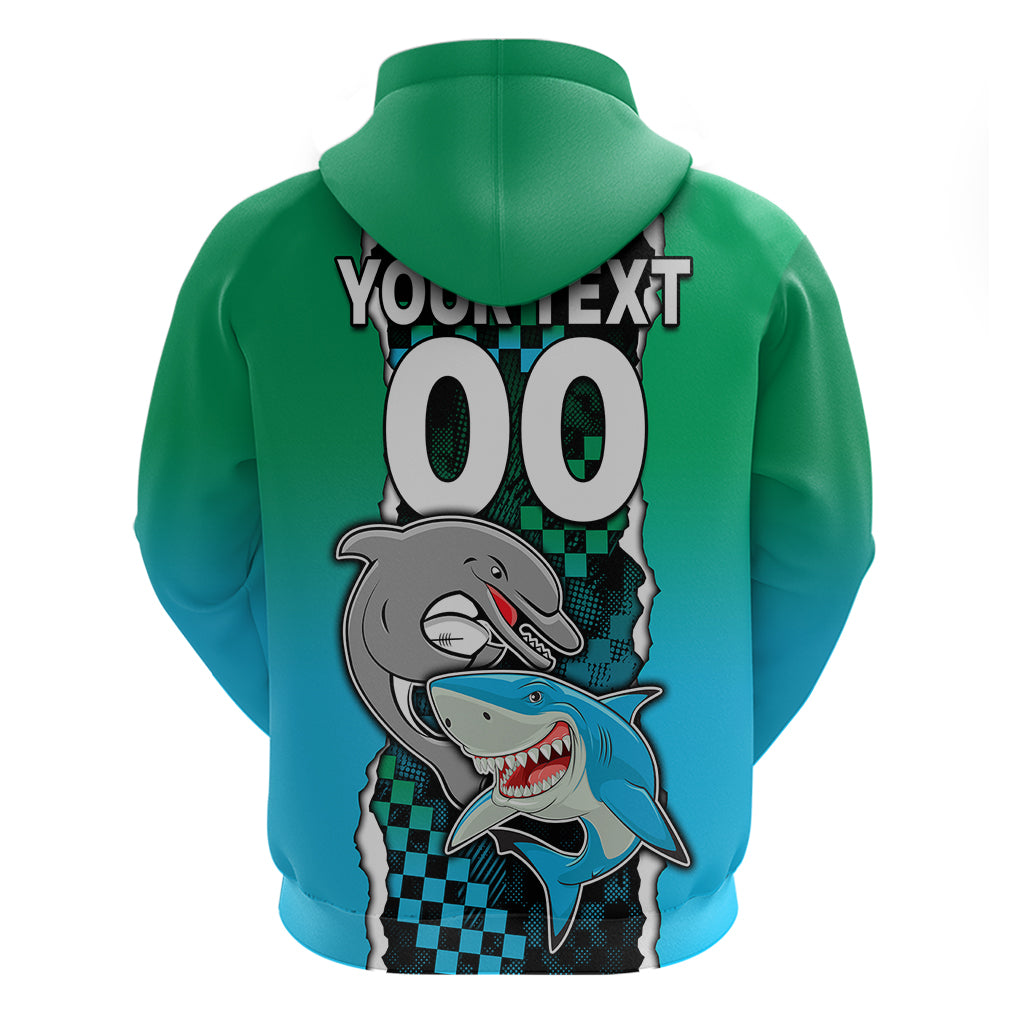 Custom NRL Combine Rabbitohs and Shark Hoodie Sporty Style LT9 - Vibe Hoodie Shop
