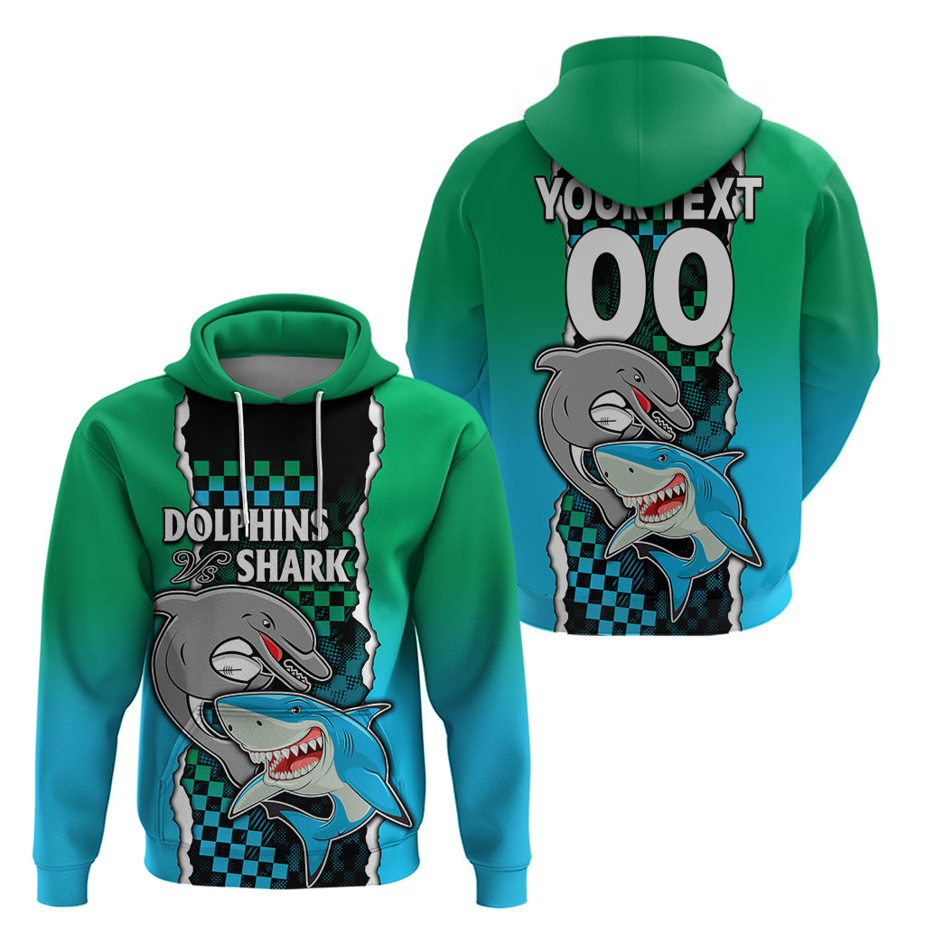 Custom NRL Combine Rabbitohs and Shark Hoodie Sporty Style LT9 - Vibe Hoodie Shop