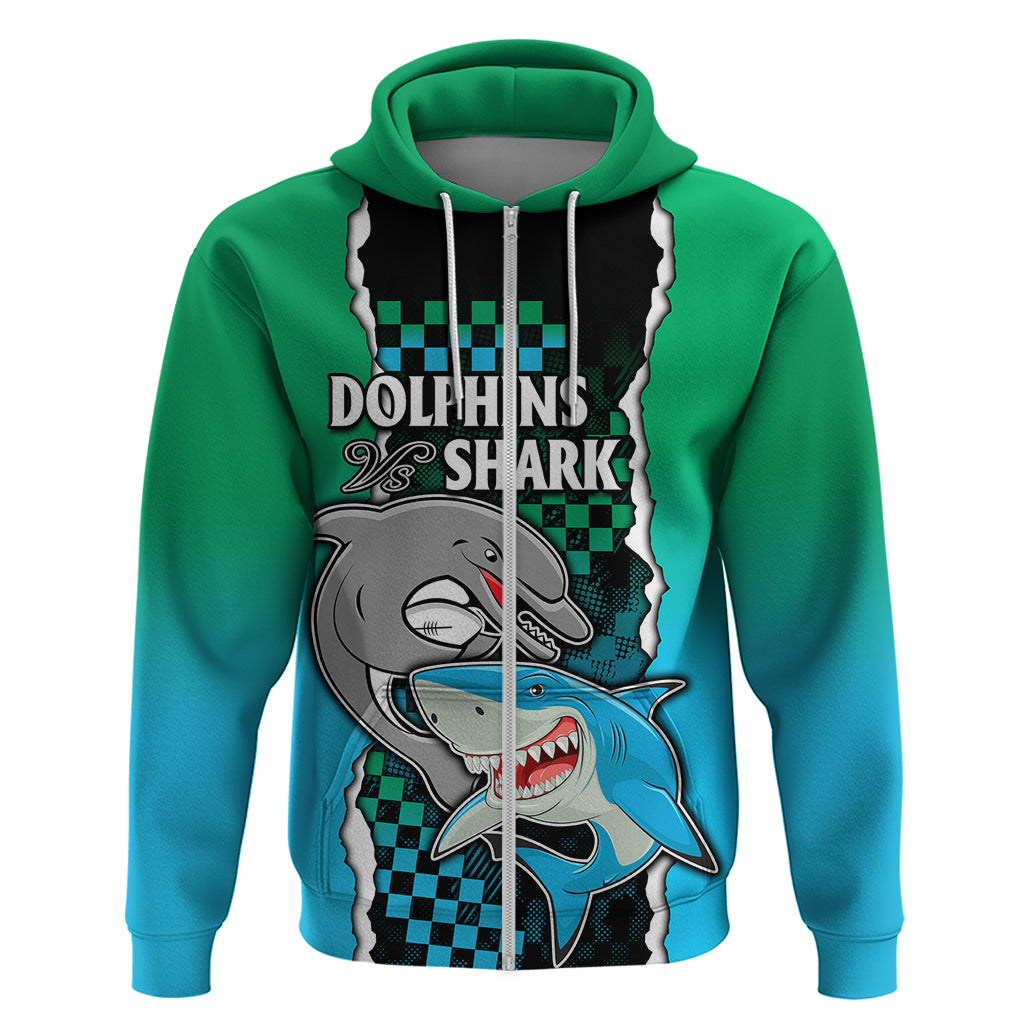 Custom NRL Combine Rabbitohs and Shark Hoodie Sporty Style LT9 - Vibe Hoodie Shop