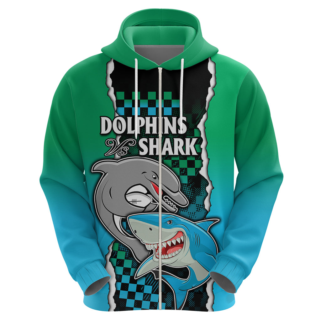 Custom NRL Combine Rabbitohs and Shark Hoodie Sporty Style LT9 - Vibe Hoodie Shop