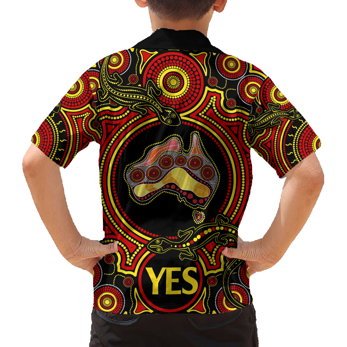 australia-vote-yes-family-matching-long-sleeve-bodycon-dress-and-hawaiian-shirt-indigenous-voice-2023-maps-to-parliament-australia