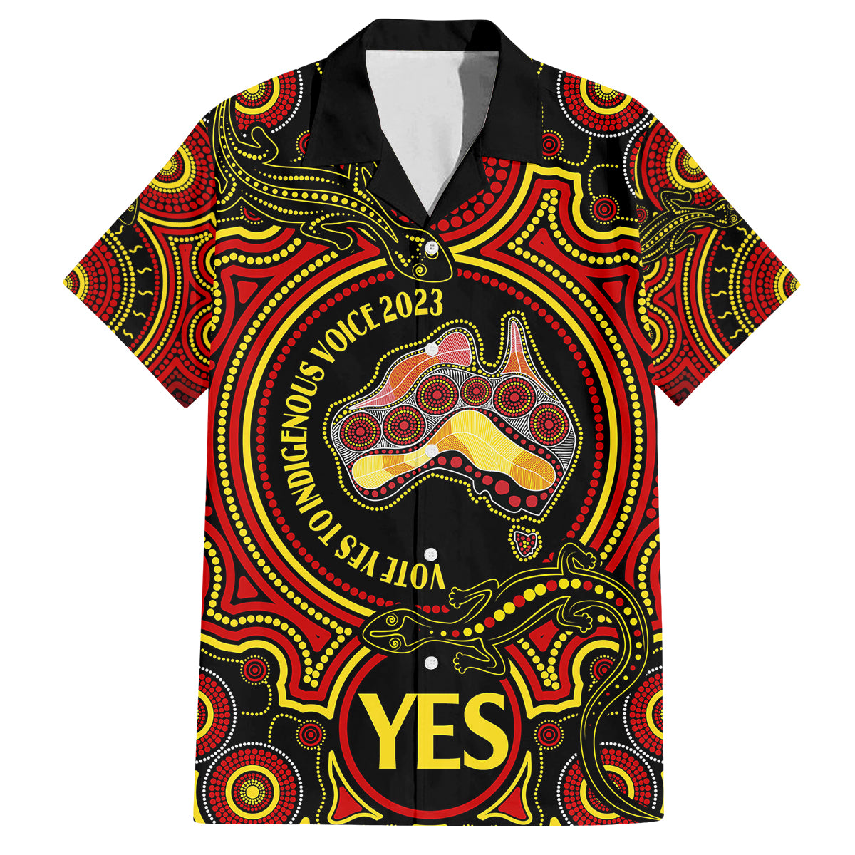 australia-vote-yes-family-matching-long-sleeve-bodycon-dress-and-hawaiian-shirt-indigenous-voice-2023-maps-to-parliament-australia