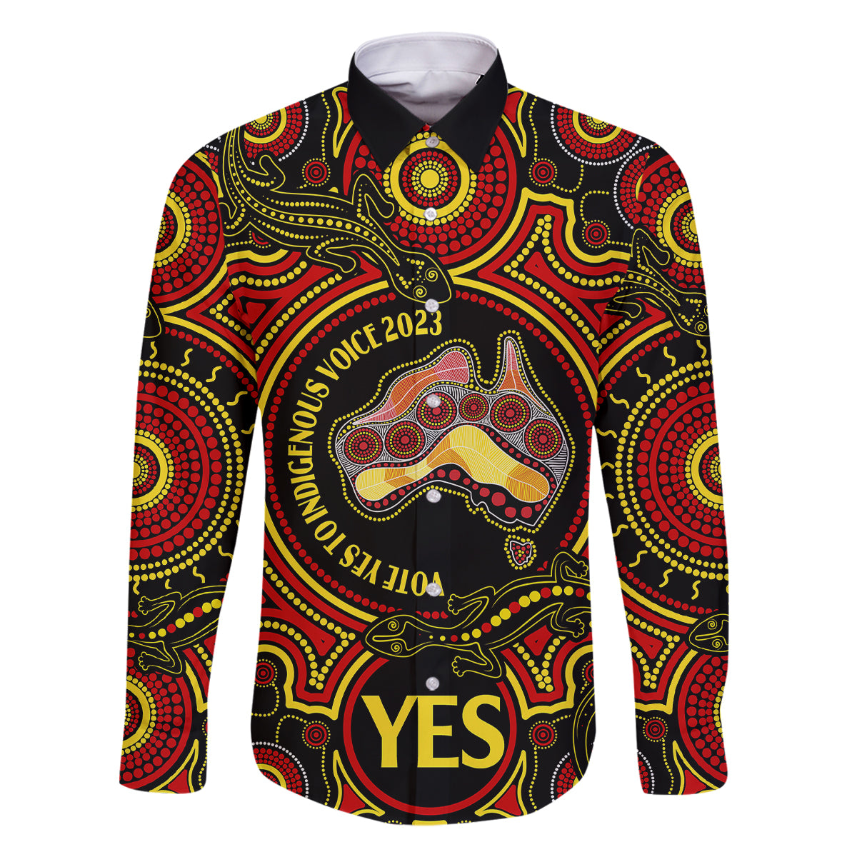 australia-vote-yes-family-matching-long-sleeve-bodycon-dress-and-hawaiian-shirt-indigenous-voice-2023-maps-to-parliament-australia