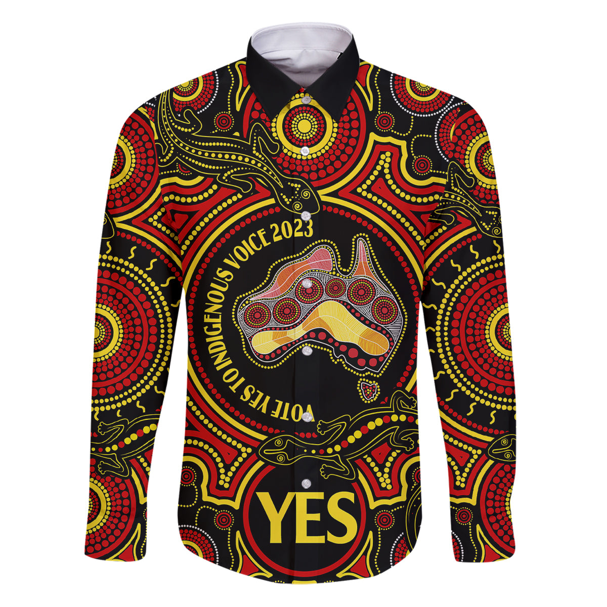 australia-vote-yes-family-matching-puletasi-dress-and-hawaiian-shirt-indigenous-voice-2023-maps-to-parliament-australia