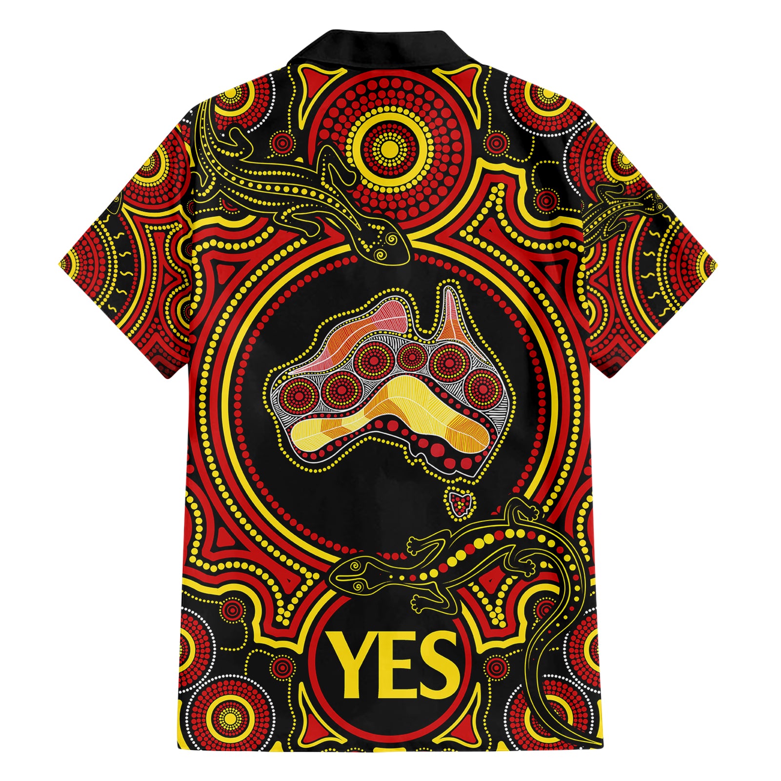 australia-vote-yes-family-matching-short-sleeve-bodycon-dress-and-hawaiian-shirt-indigenous-voice-2023-maps-to-parliament-australia