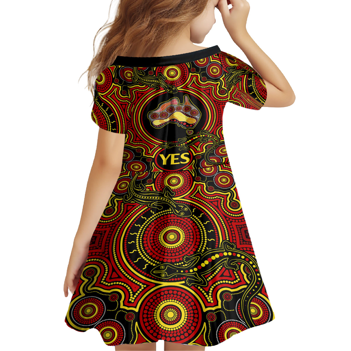 Australia Vote YES Kid Short Sleeve Dress Indigenous Voice 2023 Maps to Parliament Australia - Vibe Hoodie Shop