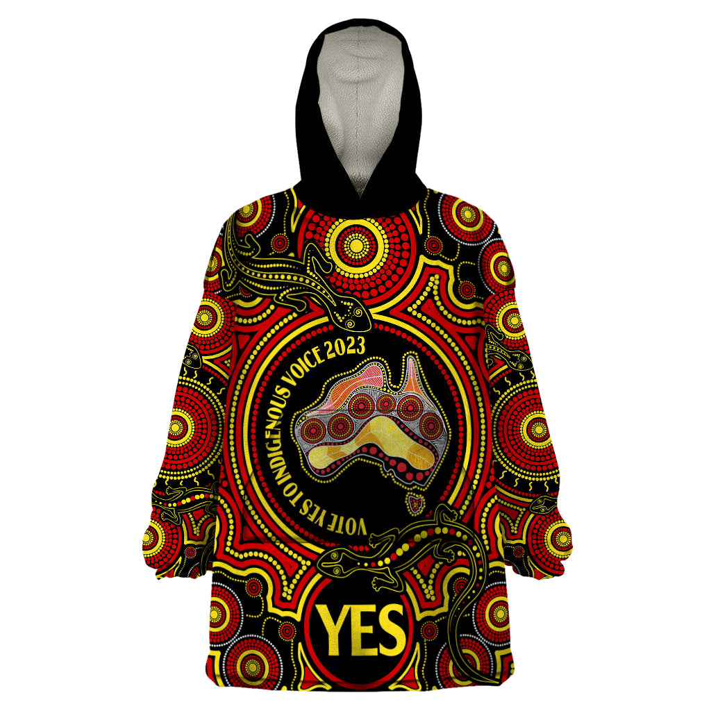 Australia Vote YES Wearable Blanket Hoodie Indigenous Voice 2023 Maps to Parliament Australia - Vibe Hoodie Shop