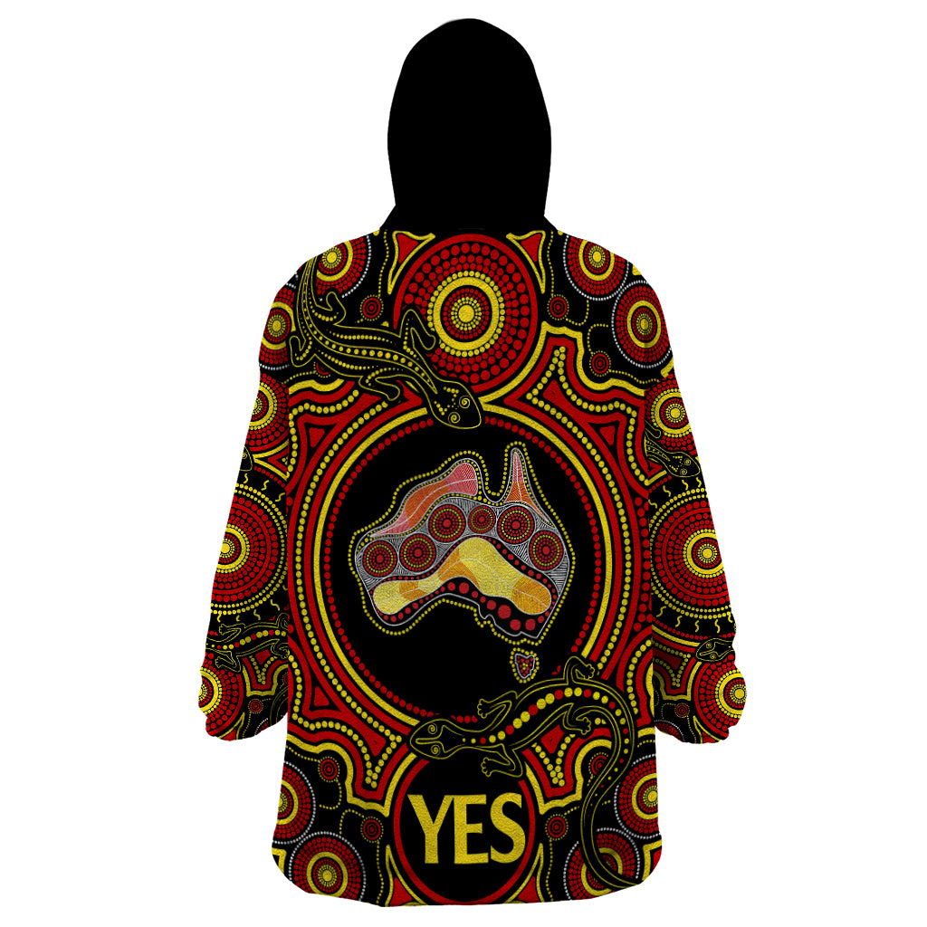 Australia Vote YES Wearable Blanket Hoodie Indigenous Voice 2023 Maps to Parliament Australia - Vibe Hoodie Shop