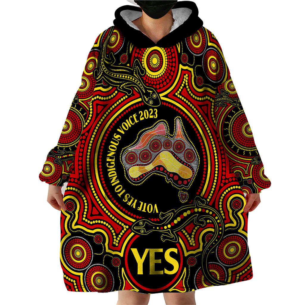 Australia Vote YES Wearable Blanket Hoodie Indigenous Voice 2023 Maps to Parliament Australia - Vibe Hoodie Shop