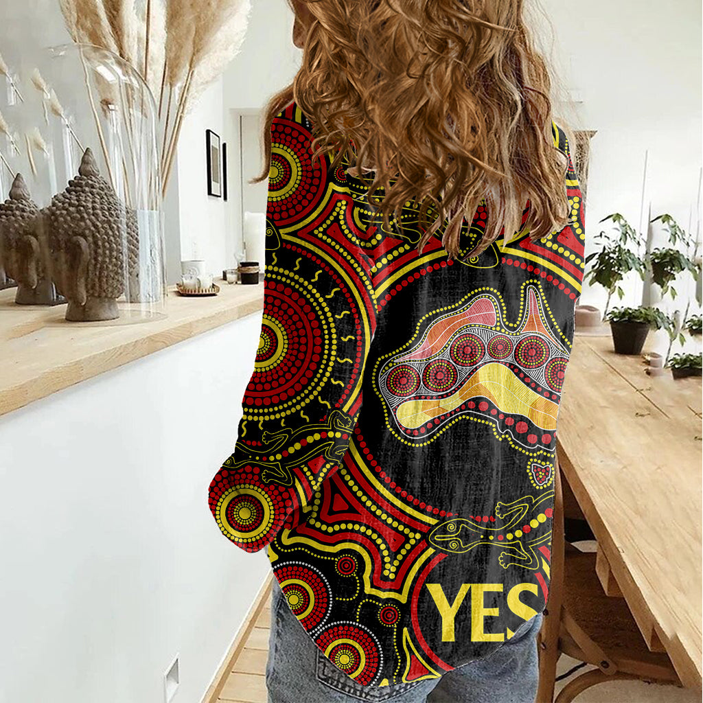 Australia Vote YES Women Casual Shirt Indigenous Voice 2023 Maps to Parliament Australia - Vibe Hoodie Shop