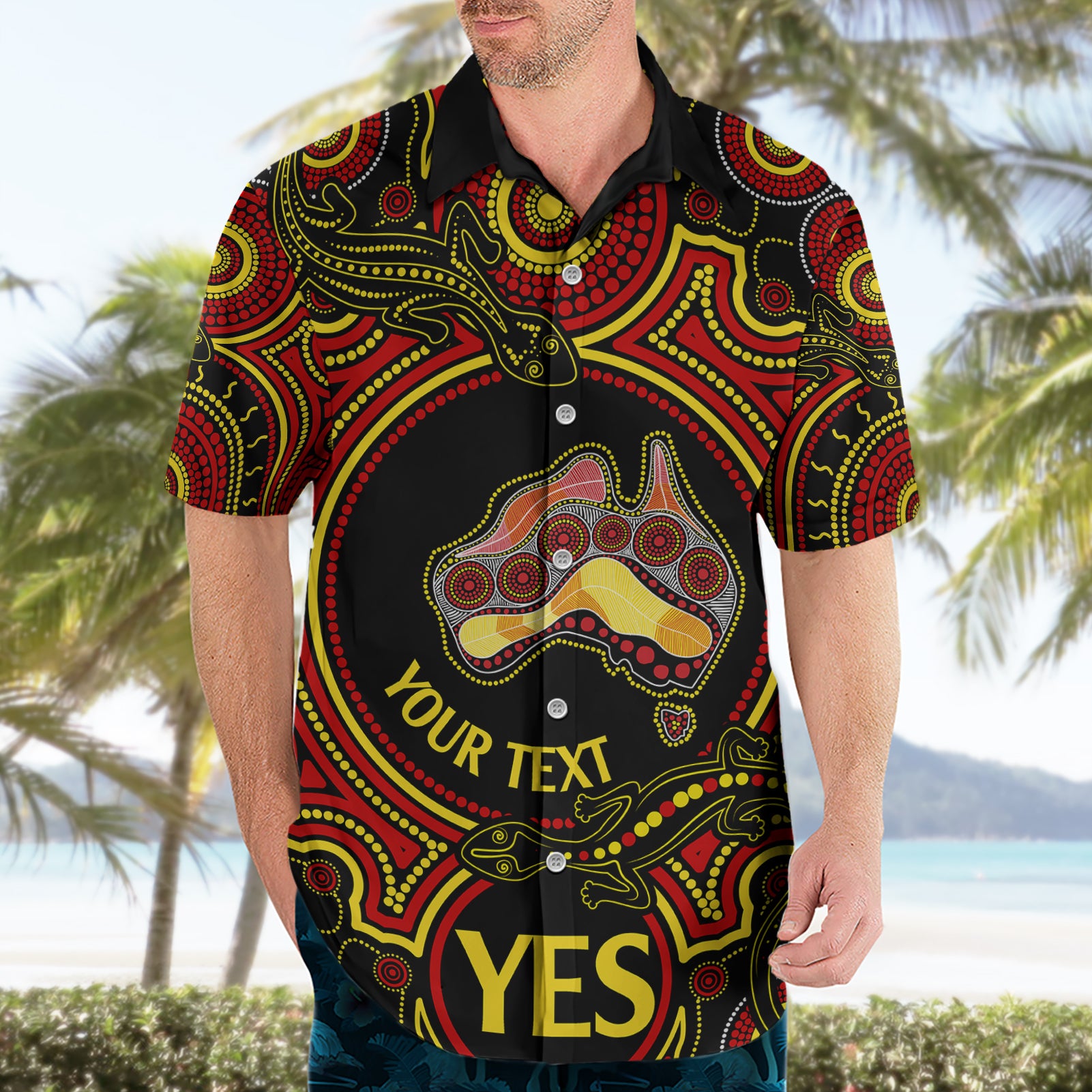 Personalised Australia Vote YES Hawaiian Shirt Indigenous Voice 2023 Maps to Parliament Australia - Vibe Hoodie Shop