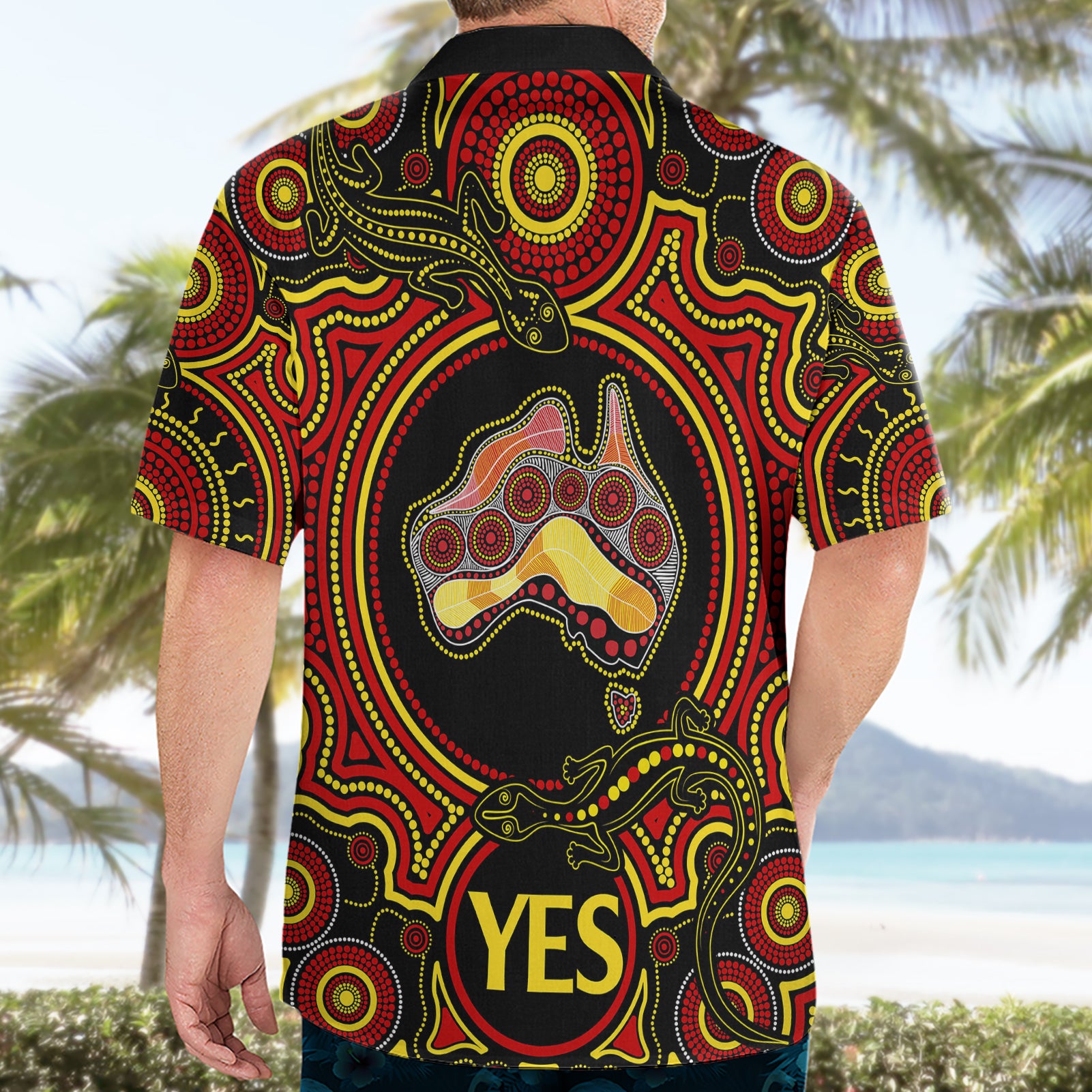 Personalised Australia Vote YES Hawaiian Shirt Indigenous Voice 2023 Maps to Parliament Australia - Vibe Hoodie Shop