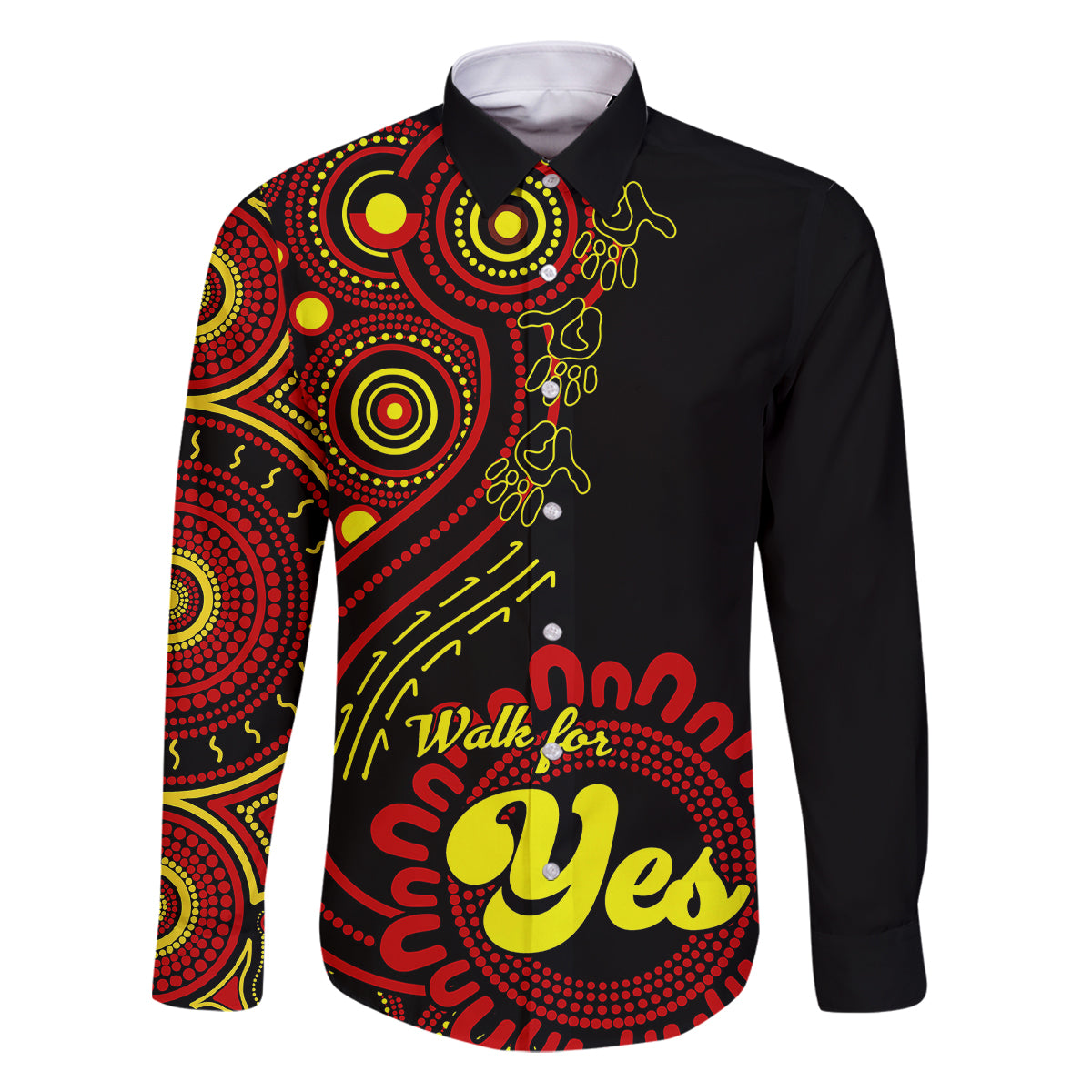 australia-walk-for-yes-family-matching-long-sleeve-bodycon-dress-and-hawaiian-shirt-indigenous-voice-2023-aboriginal-red-vibe