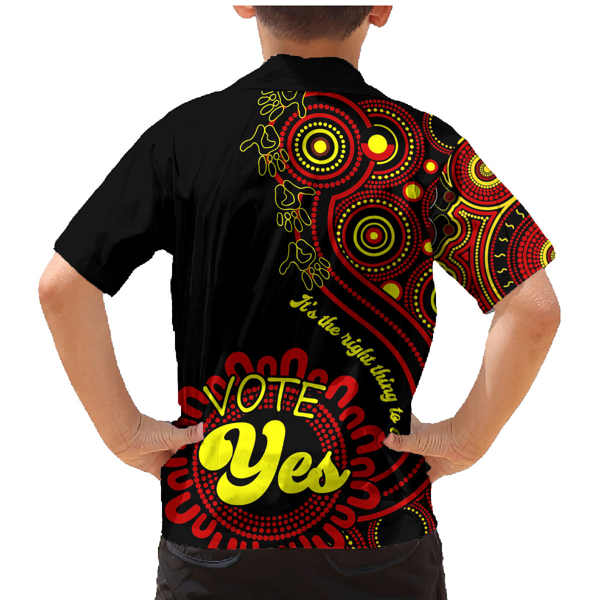 australia-walk-for-yes-family-matching-mermaid-dress-and-hawaiian-shirt-indigenous-voice-2023-aboriginal-red-vibe