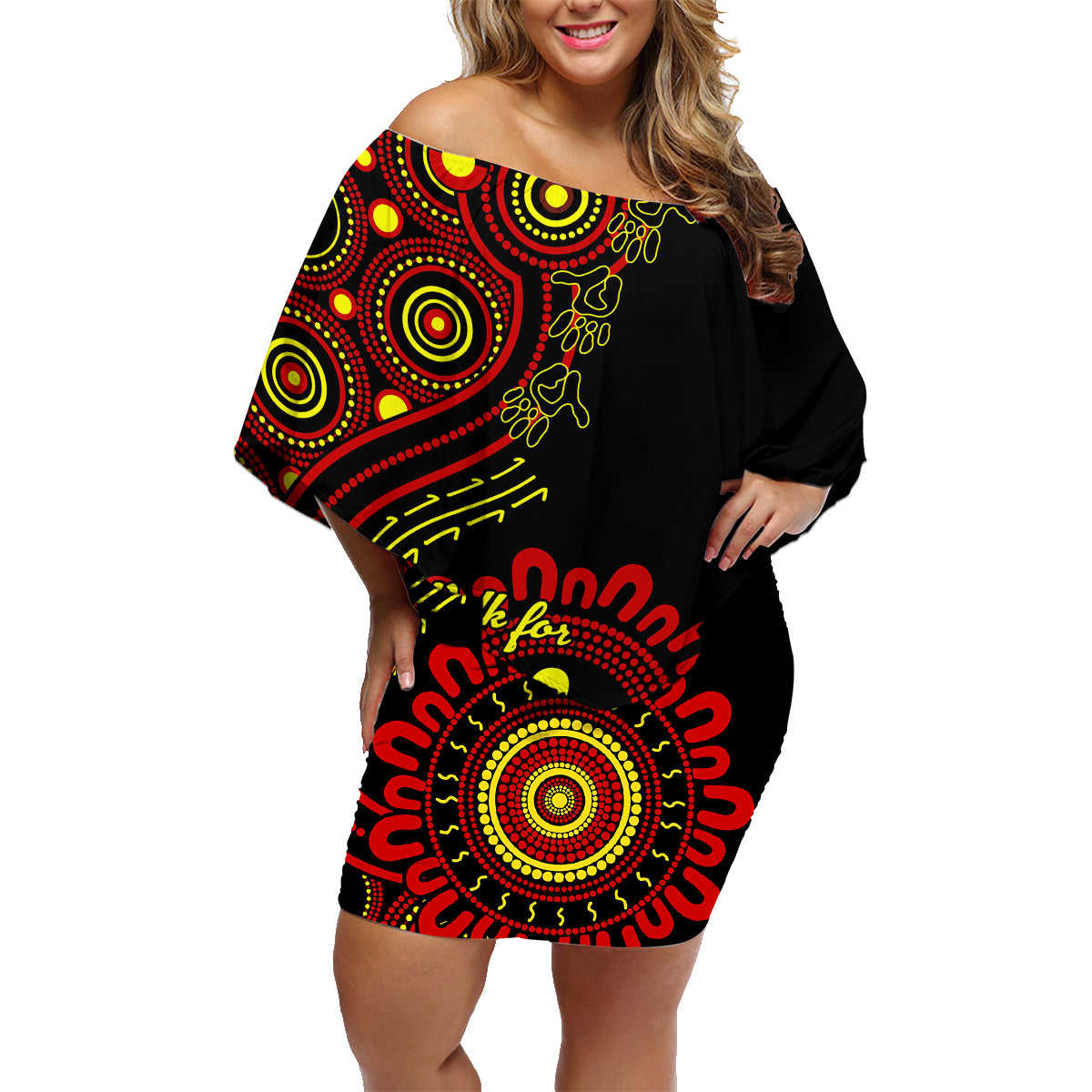 australia-walk-for-yes-family-matching-off-shoulder-short-dress-and-hawaiian-shirt-indigenous-voice-2023-aboriginal-red-vibe