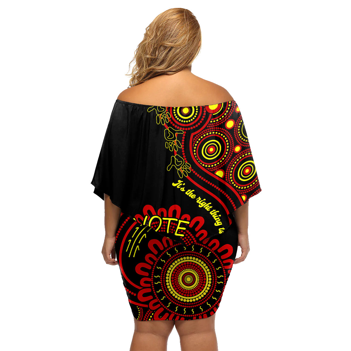 australia-walk-for-yes-family-matching-off-shoulder-short-dress-and-hawaiian-shirt-indigenous-voice-2023-aboriginal-red-vibe