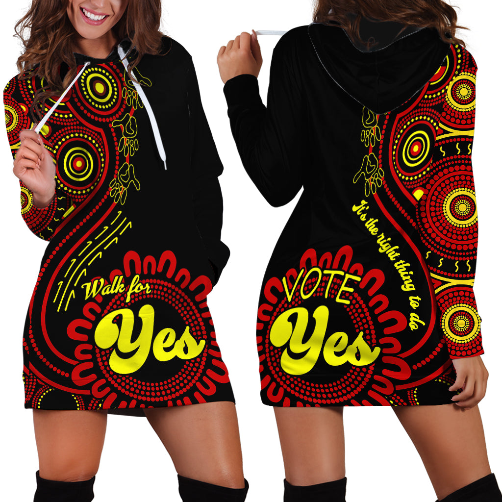 Australia Walk For Yes Hoodie Dress Indigenous Voice 2023 Aboriginal Red Vibe - Vibe Hoodie Shop