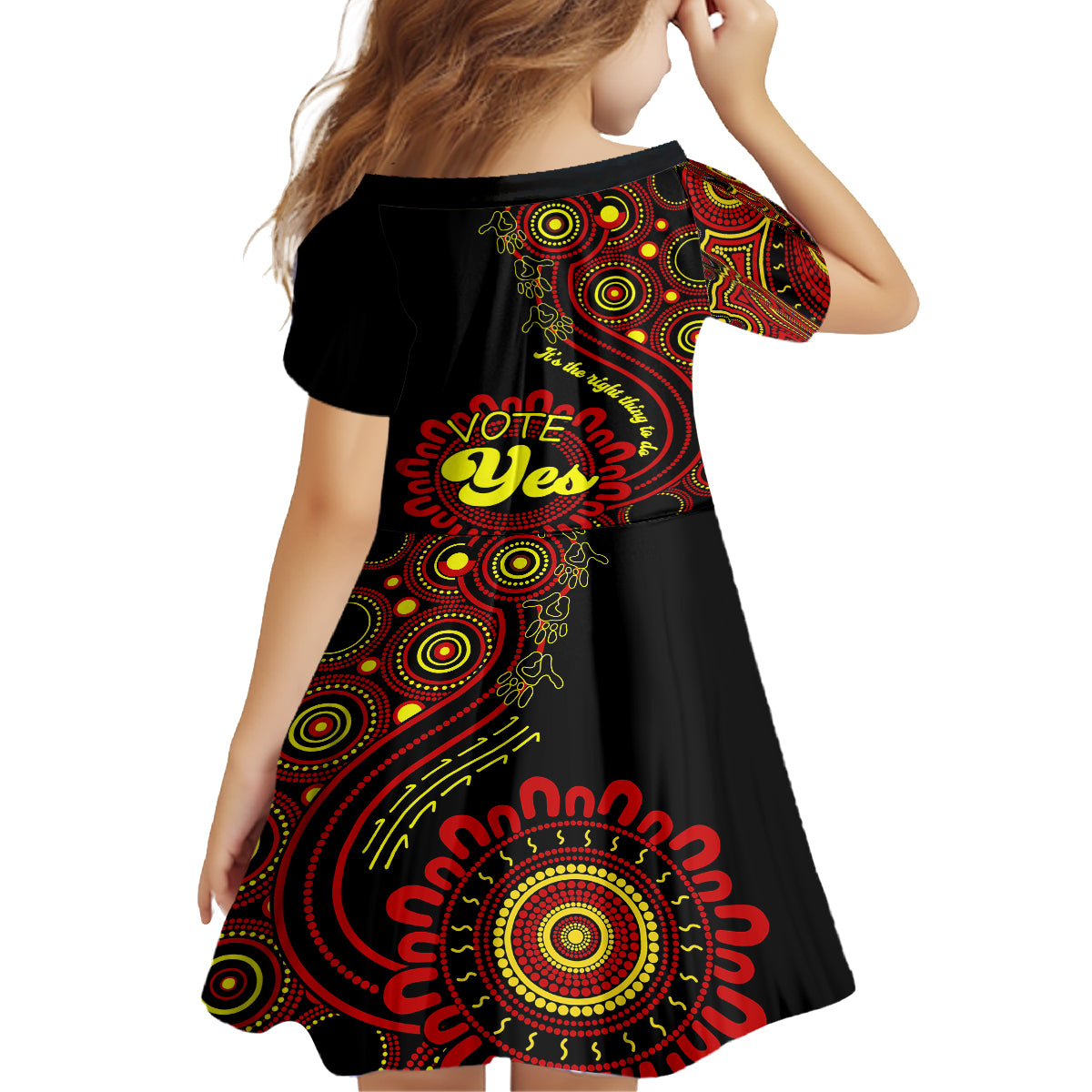 Australia Walk For Yes Kid Short Sleeve Dress Indigenous Voice 2023 Aboriginal Red Vibe - Vibe Hoodie Shop