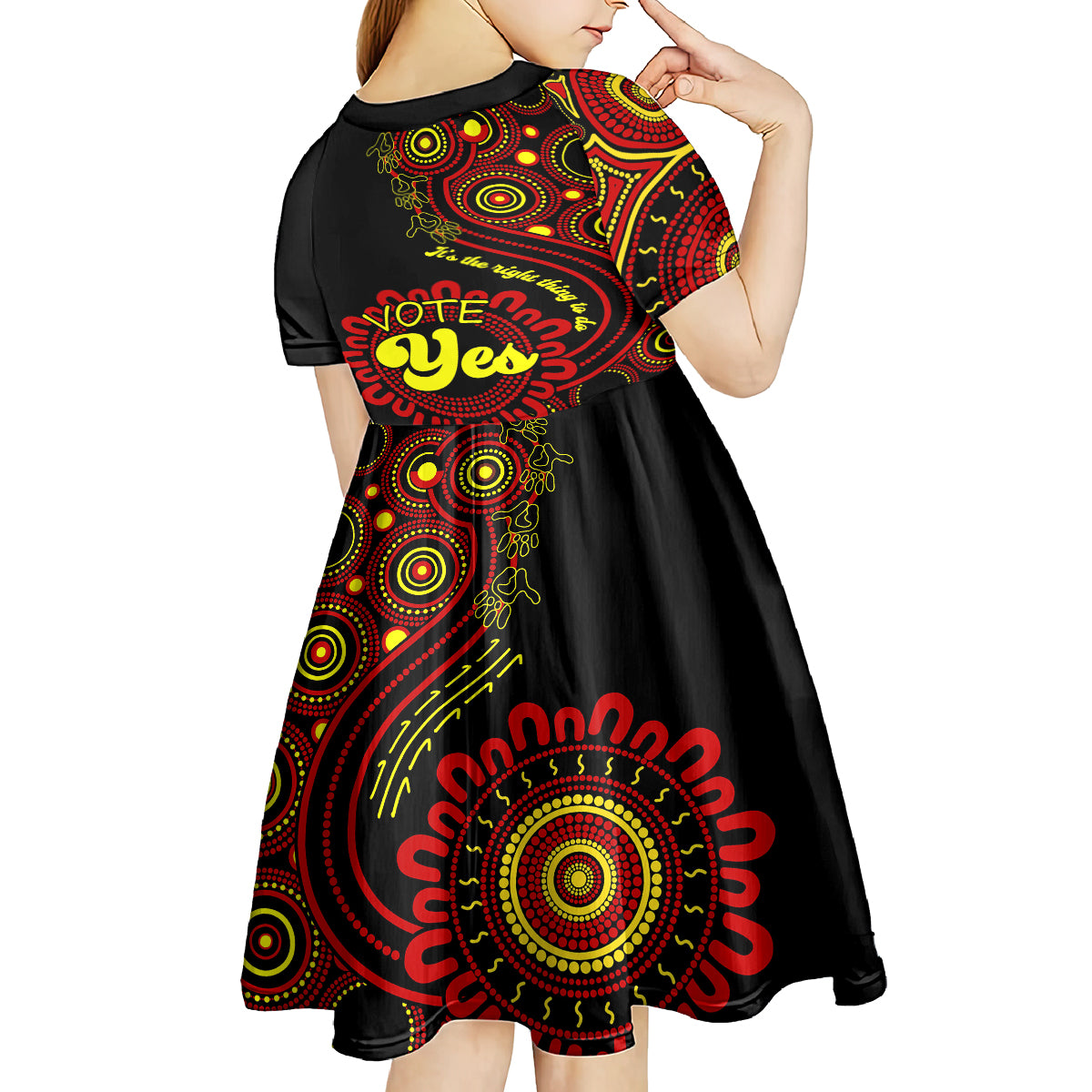 Australia Walk For Yes Kid Short Sleeve Dress Indigenous Voice 2023 Aboriginal Red Vibe - Vibe Hoodie Shop