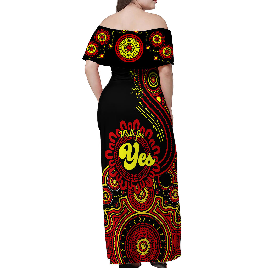 australia-walk-for-yes-off-shoulder-maxi-dress-indigenous-voice-2023-aboriginal-red-vibe