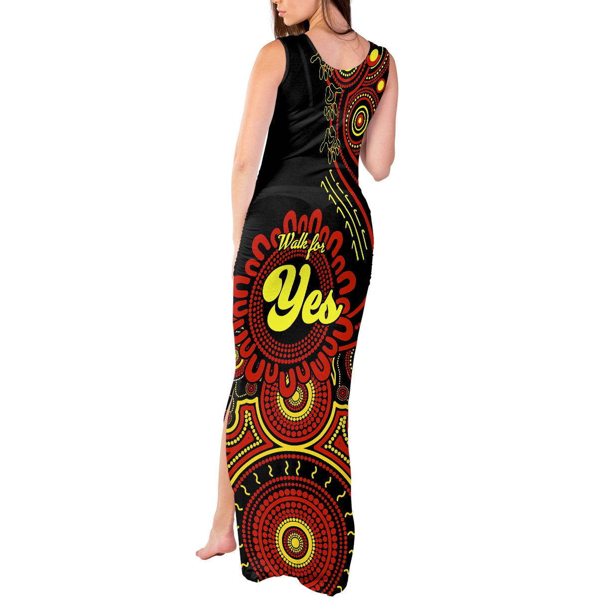 australia-walk-for-yes-tank-maxi-dress-indigenous-voice-2023-aboriginal-red-vibe