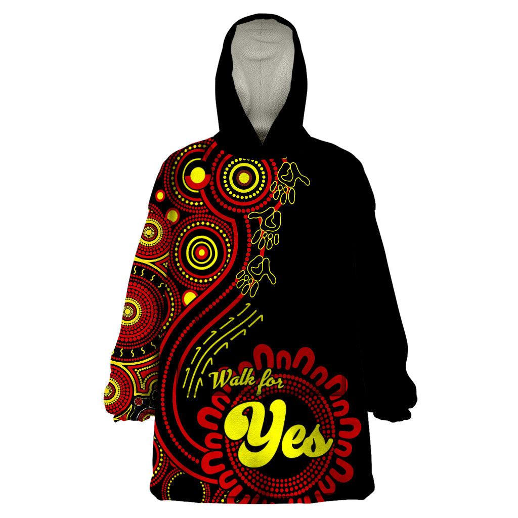 Australia Walk For Yes Wearable Blanket Hoodie Indigenous Voice 2023 Aboriginal Red Vibe - Vibe Hoodie Shop