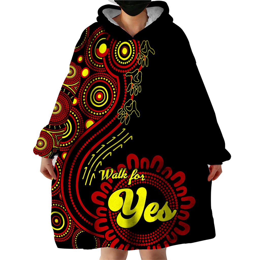 Australia Walk For Yes Wearable Blanket Hoodie Indigenous Voice 2023 Aboriginal Red Vibe - Vibe Hoodie Shop