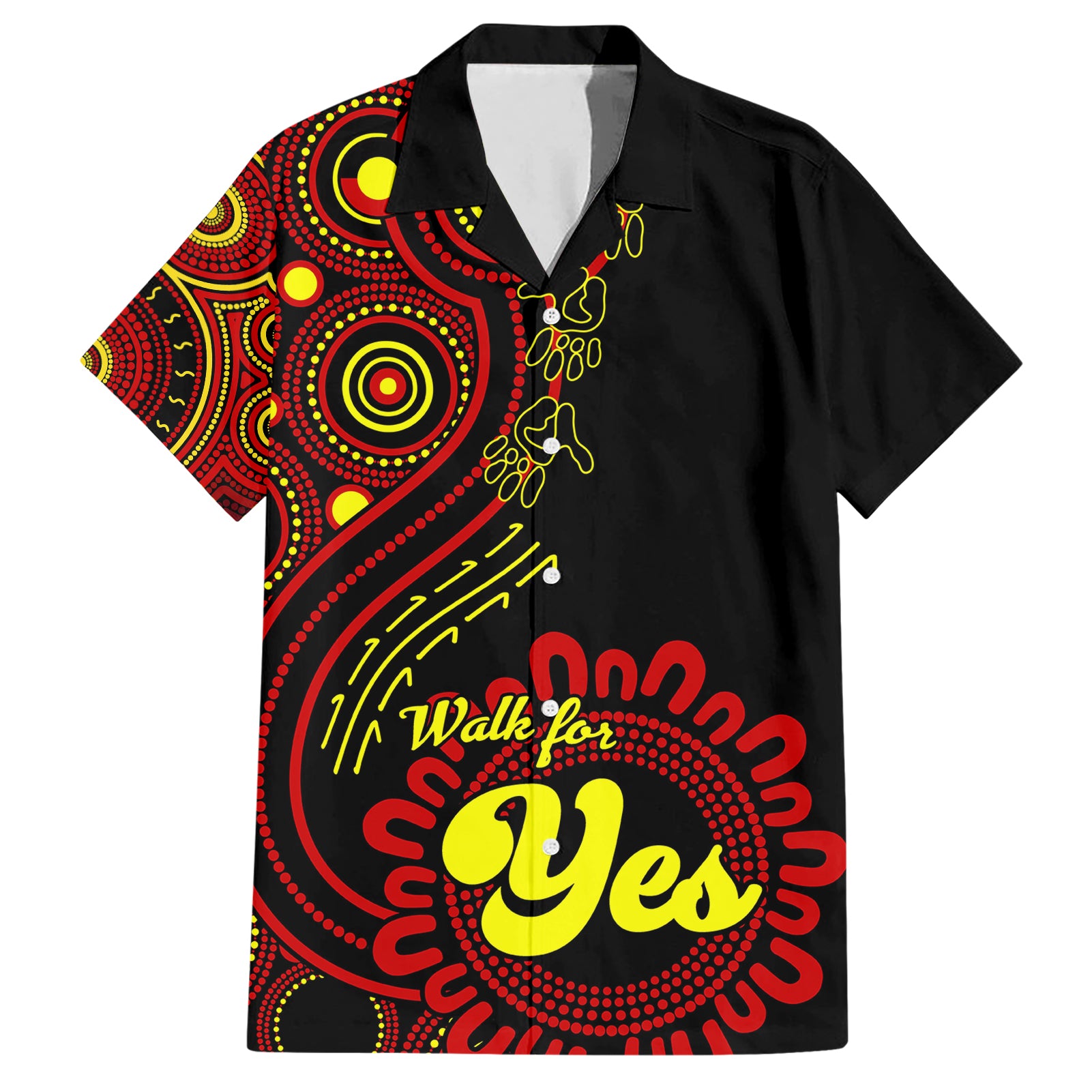 Personalised Australia Walk For Yes Hawaiian Shirt Indigenous Voice 2023 Aboriginal Red Vibe - Vibe Hoodie Shop