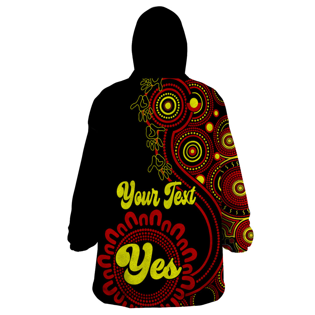 Personalised Australia Walk For Yes Wearable Blanket Hoodie Indigenous Voice 2023 Aboriginal Red Vibe - Vibe Hoodie Shop