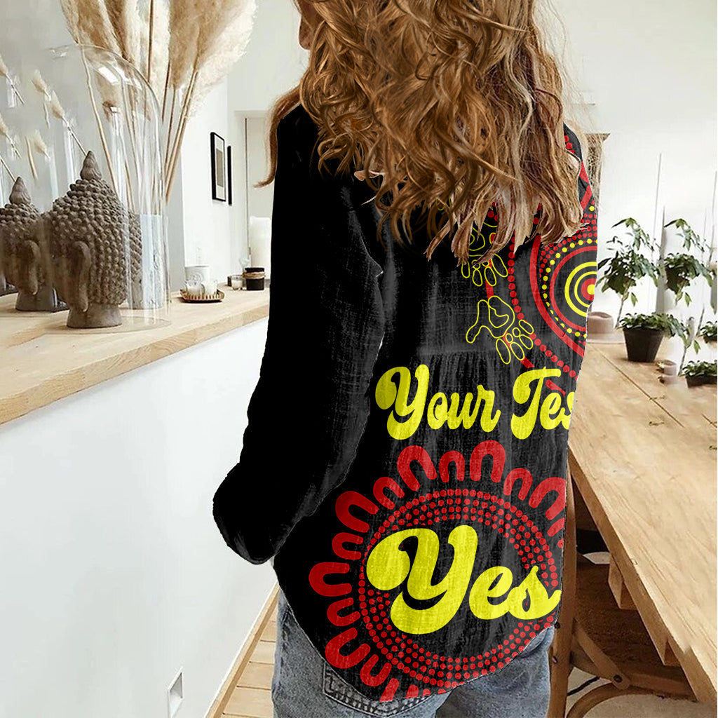 Personalised Australia Walk For Yes Women Casual Shirt Indigenous Voice 2023 Aboriginal Red Vibe - Vibe Hoodie Shop