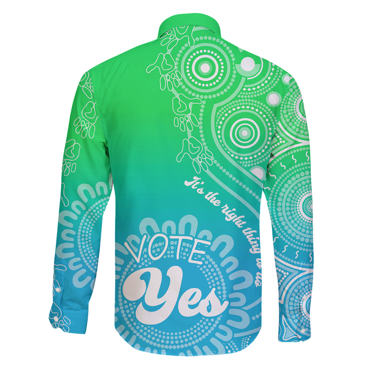 australia-walk-for-yes-family-matching-long-sleeve-bodycon-dress-and-hawaiian-shirt-indigenous-voice-2023-aboriginal-green-vibe