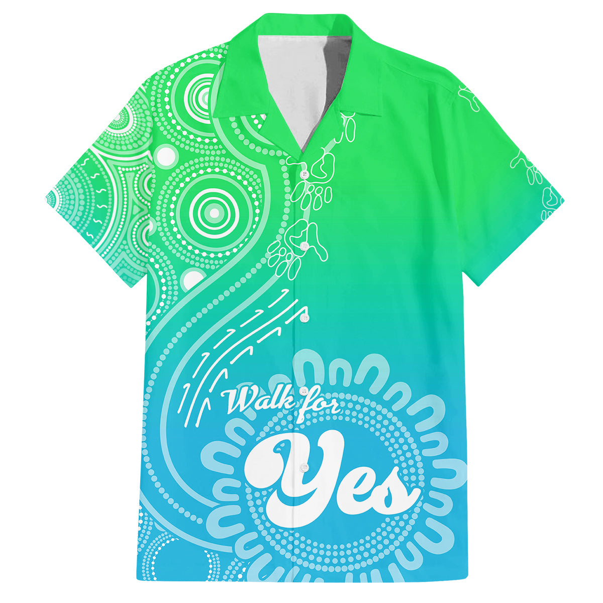 australia-walk-for-yes-family-matching-off-shoulder-short-dress-and-hawaiian-shirt-indigenous-voice-2023-aboriginal-green-vibe