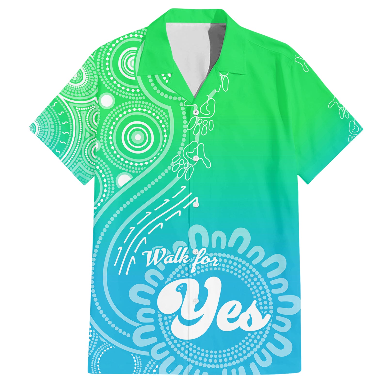 australia-walk-for-yes-family-matching-short-sleeve-bodycon-dress-and-hawaiian-shirt-indigenous-voice-2023-aboriginal-green-vibe