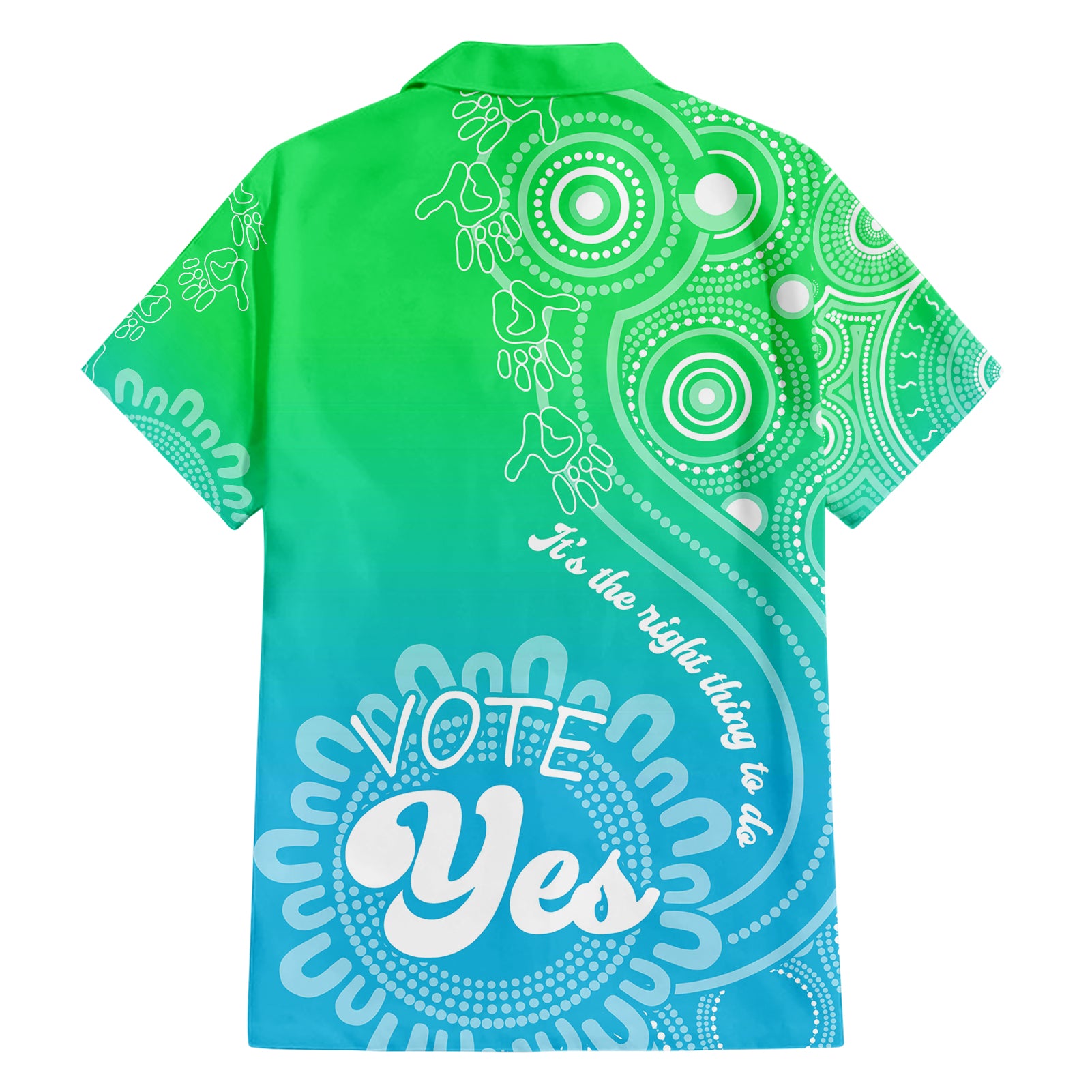 australia-walk-for-yes-family-matching-short-sleeve-bodycon-dress-and-hawaiian-shirt-indigenous-voice-2023-aboriginal-green-vibe