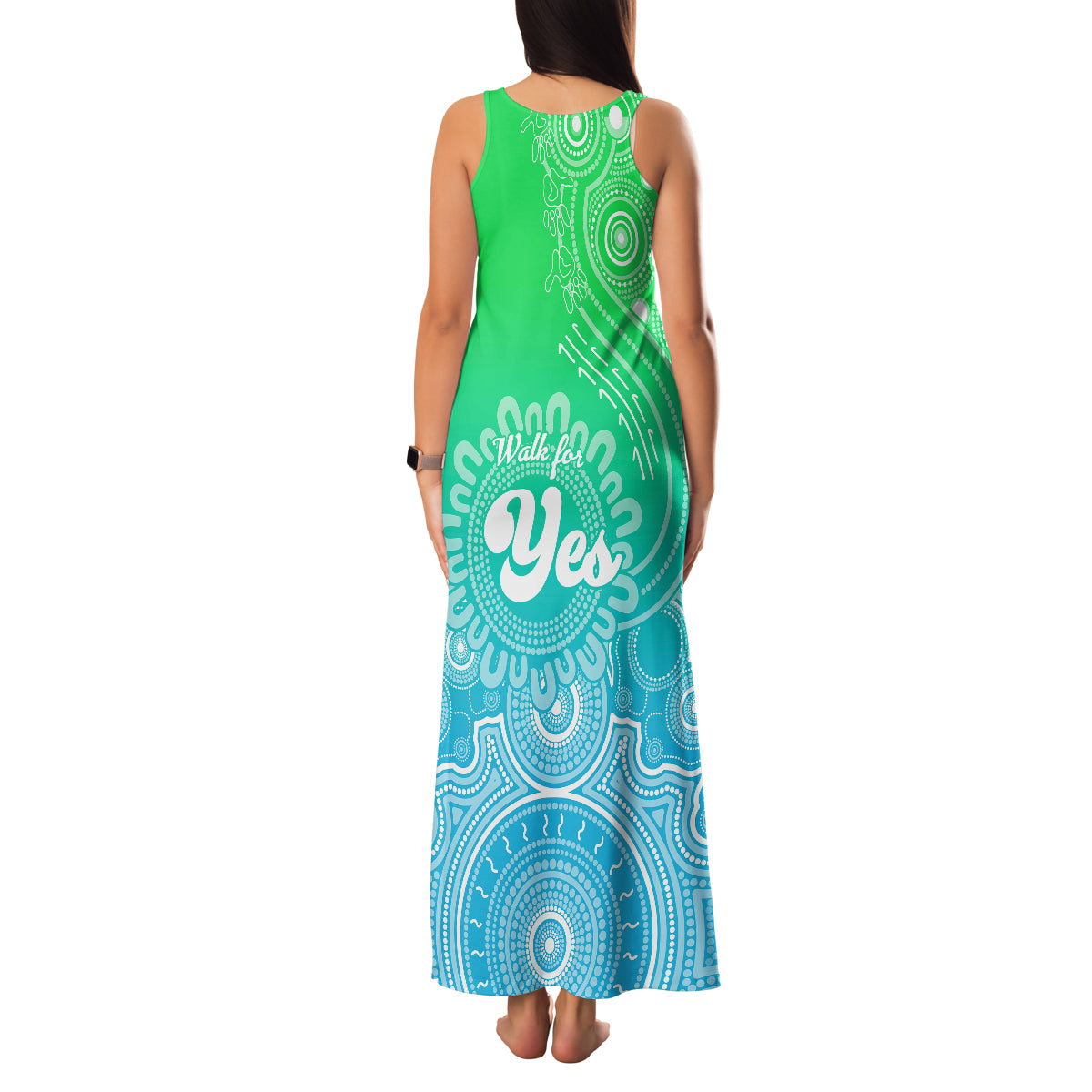 australia-walk-for-yes-family-matching-tank-maxi-dress-and-hawaiian-shirt-indigenous-voice-2023-aboriginal-green-vibe