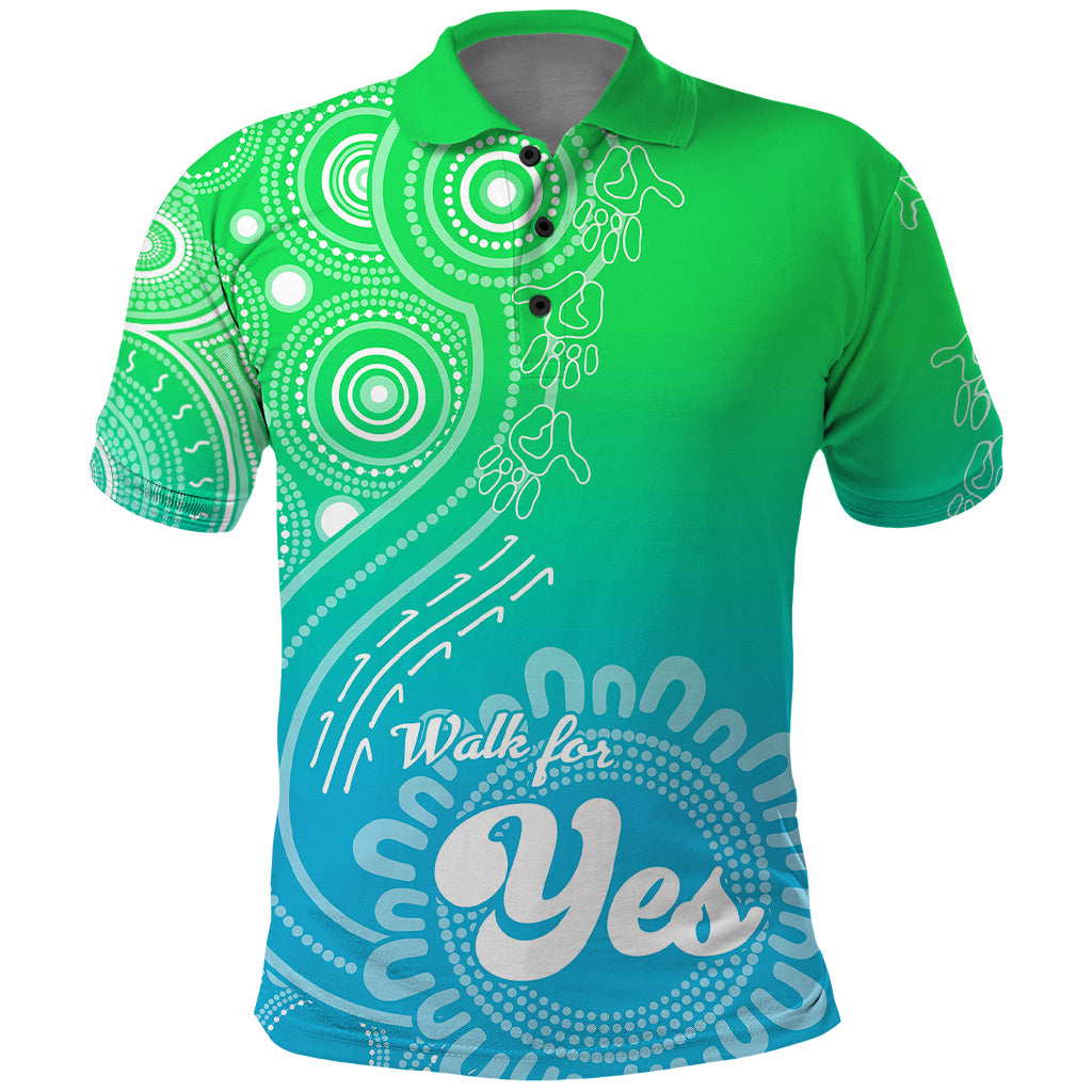 Australia Walk For Yes Polo Shirt Indigenous Voice 2023 Aboriginal Green Vibe LT9 - Vibe Hoodie Shop