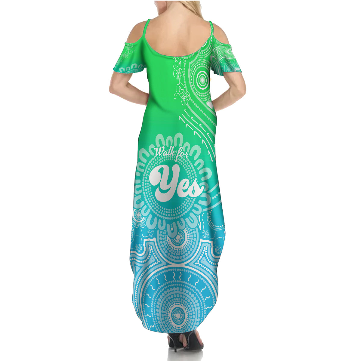 australia-walk-for-yes-summer-maxi-dress-indigenous-voice-2023-aboriginal-green-vibe