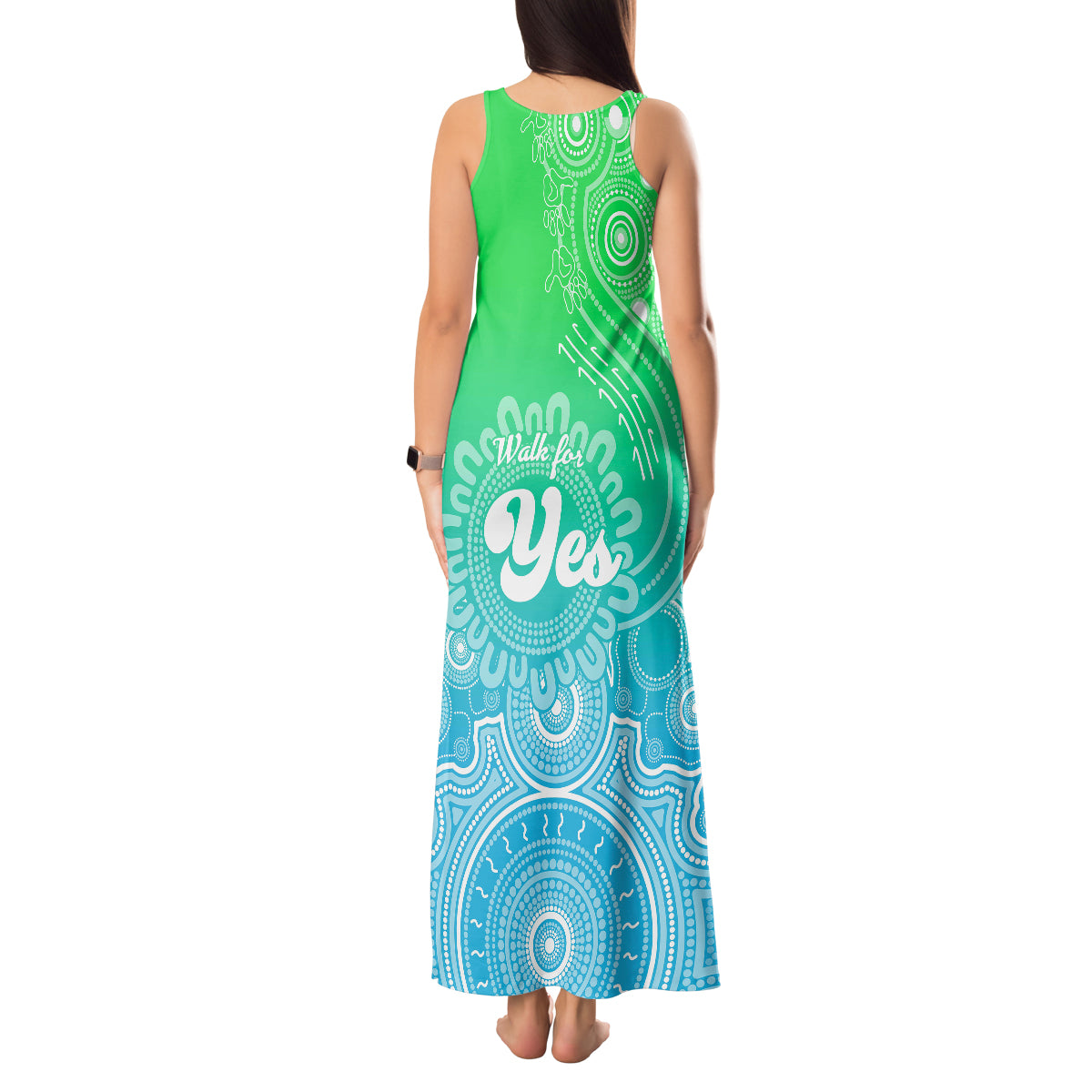 australia-walk-for-yes-tank-maxi-dress-indigenous-voice-2023-aboriginal-green-vibe