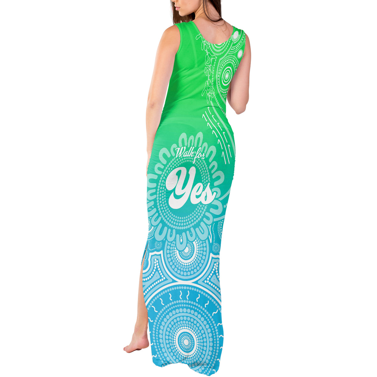 australia-walk-for-yes-tank-maxi-dress-indigenous-voice-2023-aboriginal-green-vibe