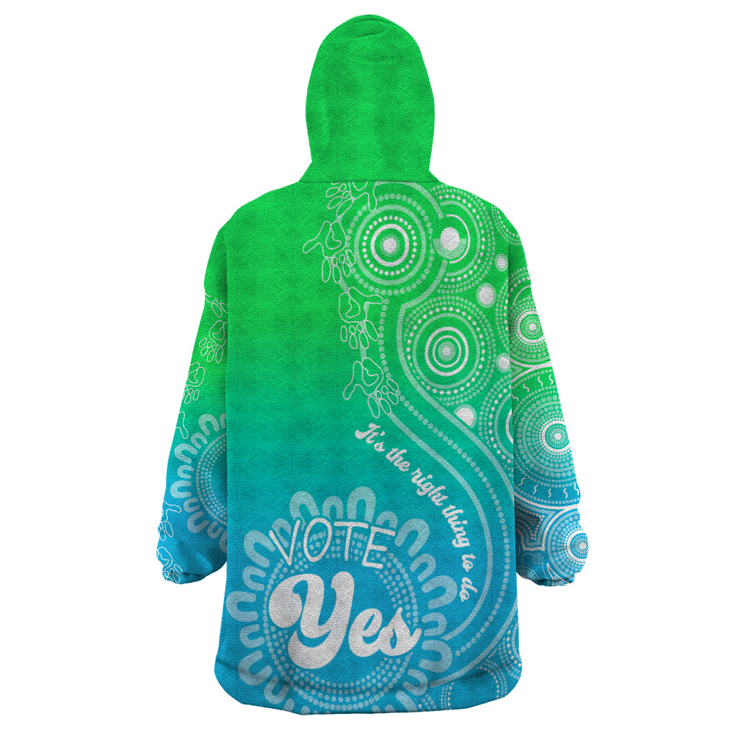 Australia Walk For Yes Wearable Blanket Hoodie Indigenous Voice 2023 Aboriginal Green Vibe - Vibe Hoodie Shop