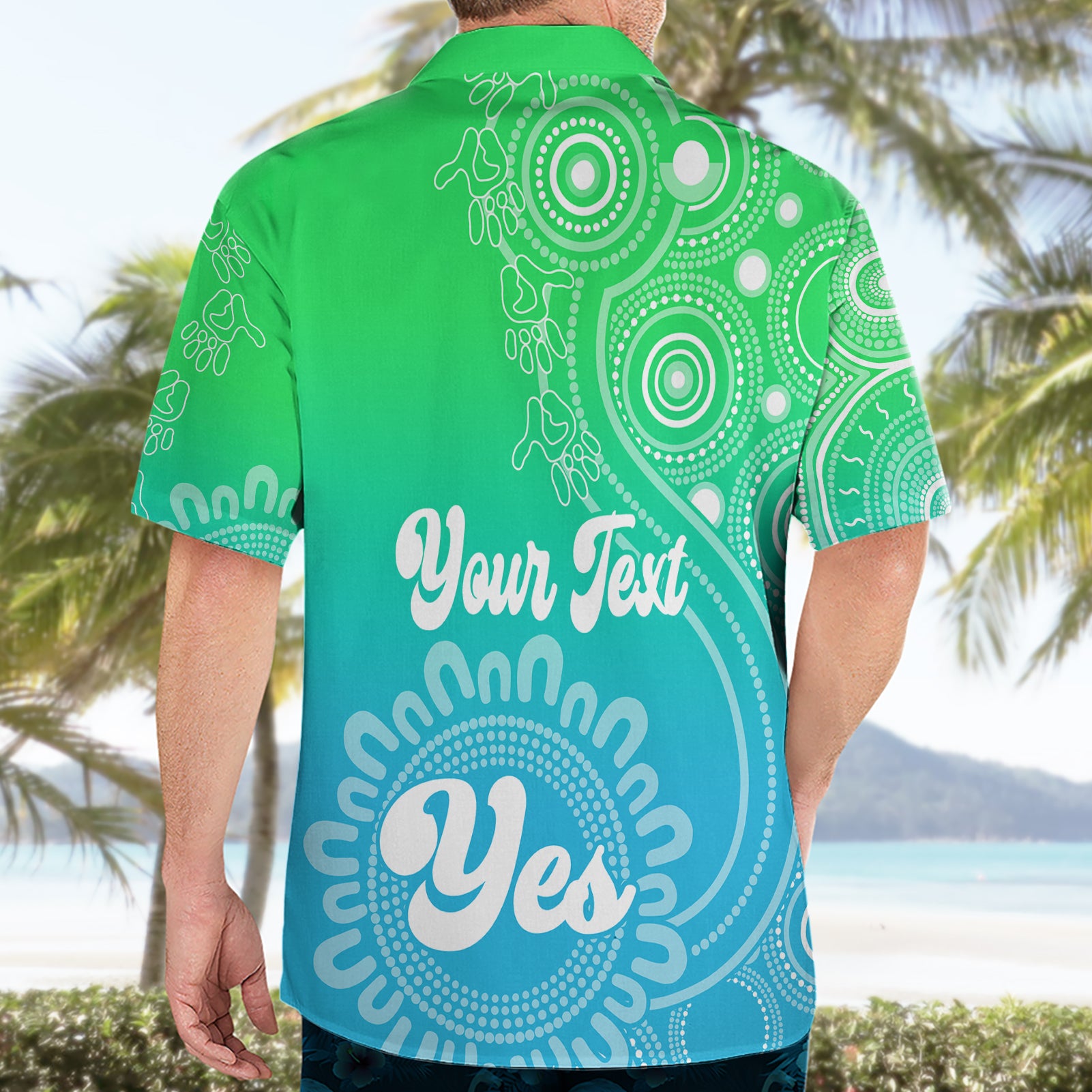 Personalised Australia Walk For Yes Hawaiian Shirt Indigenous Voice 2023 Aboriginal Green Vibe - Vibe Hoodie Shop