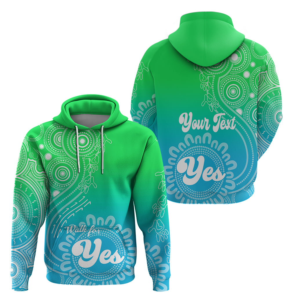 Personalised Australia Walk For Yes Hoodie Indigenous Voice 2023 Aboriginal Green Vibe LT9 - Vibe Hoodie Shop