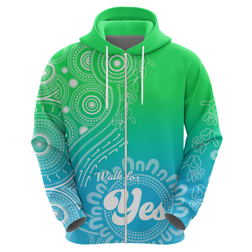 Personalised Australia Walk For Yes Hoodie Indigenous Voice 2023 Aboriginal Green Vibe LT9 - Vibe Hoodie Shop